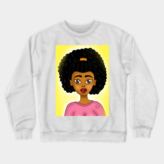 Brown skin girl digital art Crewneck Sweatshirt by Spinkly Creations 